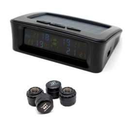 Tyrepal TPMS Set &ndash; Draadloos Bandenspanningsmeter &ndash; Met 4 Externe Sensoren en Solar Kleurenscherm &ndash; Voor Auto, Camper of Caravan