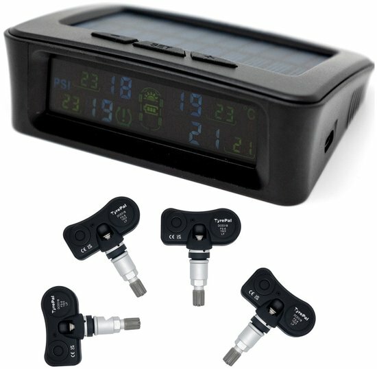 TyrePal Solar Colour Pro + 4 TCSI Interne Sensoren &ndash; Draadloos TPMS Bandenspanningsmeter